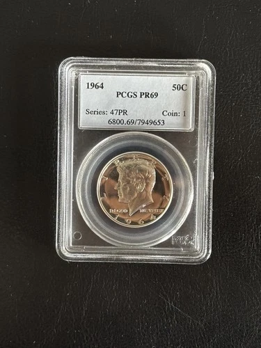 1964 Proof Silver Kennedy Half Dollar PCGS PR69
