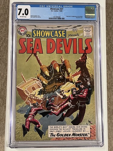 Showcase #27 CGC 7.0 Off-White Pages Universal 1st Sea Devils DC Comic Book