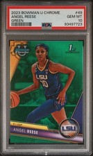 2023 Bowman University Chrome Angel Reese Green Refractor /99 #49 PSA 10 POP 11
