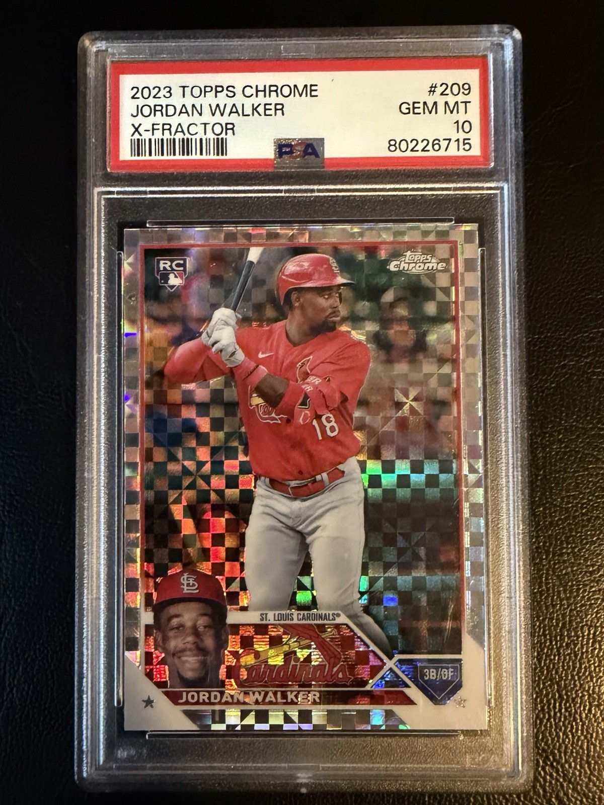 2023 Topps Chrome - Jordan Walker #209 X-Fractor (RC) PSA 10