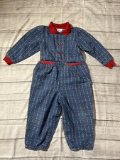 RARE OshKosh B'Gosh Vintage 90s Denim Jumper Romper Size 4T Girl's Jumpsuit