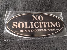No Soliciting Sign, Solicitors Sign for BLACK-GOLD - 2 Pack