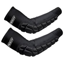 Padded Elbow Forearm Sleeves 2 Pack Compression Crashproof Arm Medium Black