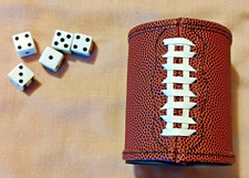Football Can Cozie/Dice Cup with 5 Dice GAME DAY PARTY FUN