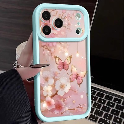 Handyhülle für iPhone 17 Pro Max Air 16 15 14 13 12 Silikon Schmetterlingsmuster