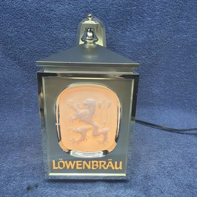 NEW OLD STOCK 1985 LOWENBRAU BEER WALL LIGHT UP SCONCE 9” X 5” X