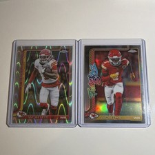 Topps Chrome NFL Card Lot (2) - Xavier Worthy Refractor & Future Stars Chiefs