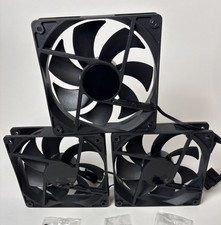 3Pack Black 120mm PC Case Fans High Airflow Low-Noise High Performance Fan Speed