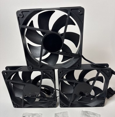 3Pack Black 120mm PC Case Fans High Airflow Low-Noise High Performance Fan Speed
