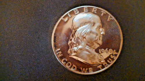 1960 US Franklin Half, Uncirculated High Grade Proof, .36169 Oz Slv (US-9020)