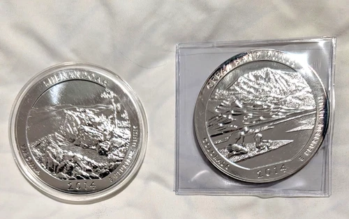 2014 Shenandoah + Great Sand Dunes ATB 5 Ounce Silver Bullion Pair 10 Oz Silver