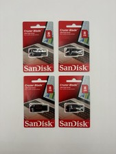 Lot of 4 SanDisk Cruzer Blade 8GB USB 2.0 Flash Drives NEW Sealed Bulk