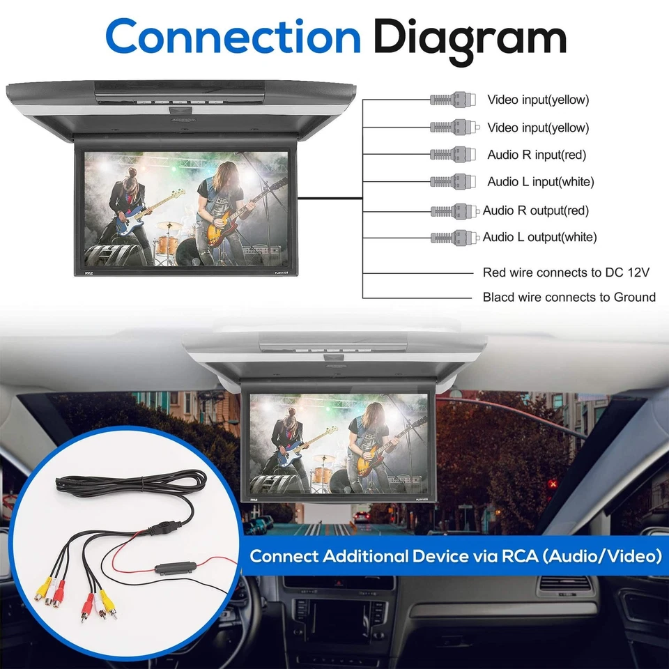 Pyle 15.6-Inch Overhead Flip-Down Car Monitor - Hi-Res 1680x800p Widescreen C... Foto 2 de 4