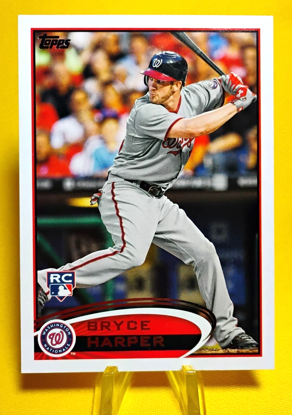 2012 Topps Baseball #661 Bryce Harper RC (Nationals) Blue Helmet Var