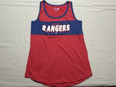 MLB Texas Rangers Women s Red & Blue Team Logo Tank Top Size Medium