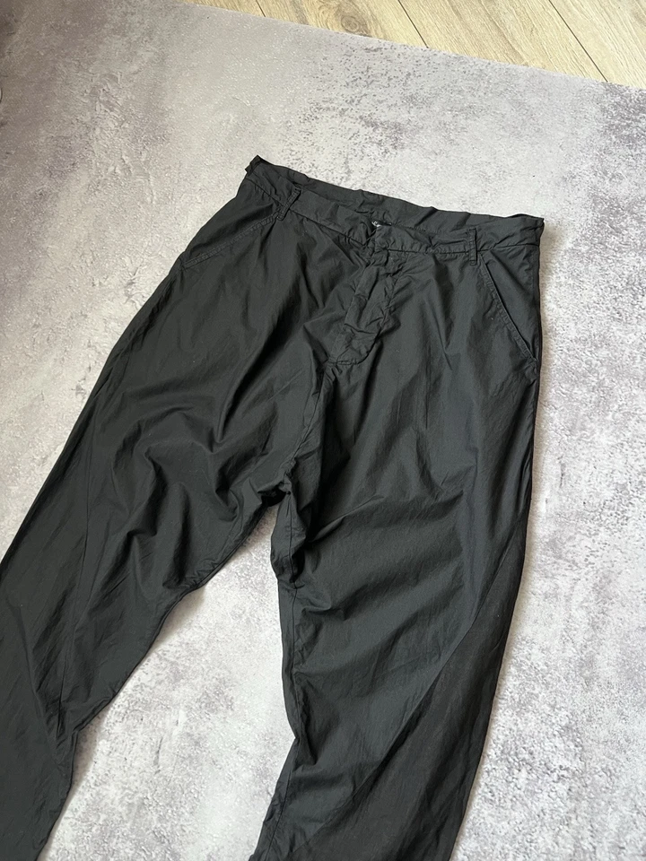 Двухцветные льняные хлопчатобумажные брюки Andrea Ya'adov Drop Crotch Chino Jogger черные L - Изображение 4 из 4