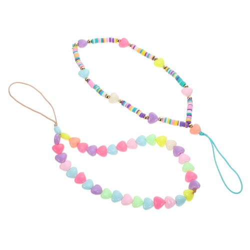 2 Pcs Colorful Beaded Phone Charms Strap Lanyard Anti Theft - 第 3/12 張圖片