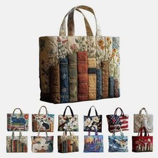 Large Capacity Puffer Bag Quilted Shoulder Handbag Quilted Tote Bag Retro Motifs