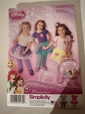 SIMPLICITY 1432-GIRLS DISNEY PRINCESS TUTU'S-LEGGINGS COSTUME PATTERN  -4 Uncut