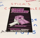 AIRWAVE Transformers Micromaster Battle Station Vintage 1988 Instructions  Z10