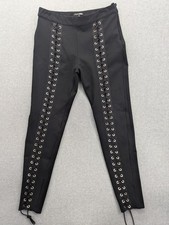 Fashion Nova Pants Womens XL Black Lace Up Grommet Skinny Stretch High Rise