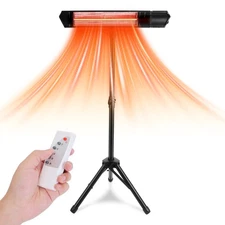 Infrared Outdoor Heater 1500W Wall Mounted & Standing Heater w/Tripod Waterproof
