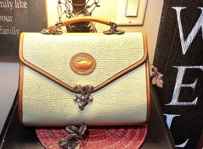 Vintage Dooney & Bourke AWL Surrey Carrier Bone Tan EUC