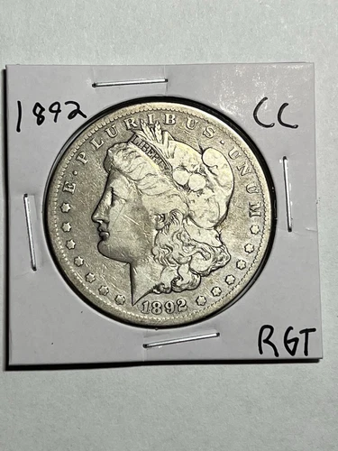 1892-CC MORGAN SILVER DOLLAR NICE VF TOUGH DATE CC