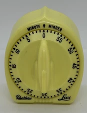 Vintage Robert Shaw Lux 60 Minute Minder Kitchen Timer Atomic Rocket Knob WORKS!