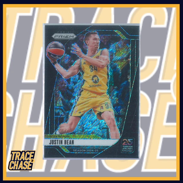 2024-25 Panini Prizm Euroleague Basketball Justin Bean Black Shimmer 1/1 #200