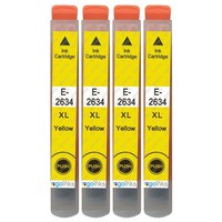 4 Gelb Tintenpatronen Ersetzen Epson T2634 (26XL) Non-Oem / Kompatibel