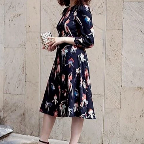 H&M Black Orchid Floral DRESS Size USA 4 Aus 8 Desk to Dinner Party Elegant - image 2 of 4