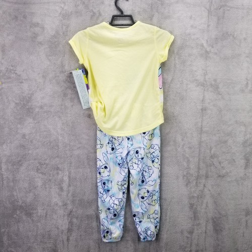 Girls Lilo & Stitch 2pc Short Sleeve Top & Pants Pajama Set Size XS (4/5) - Picture 6 of 13