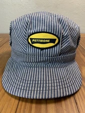 RARE VTG Pettibone Blue & White Striped SnapBack Hat Made In USA Cap 80’s-‘90’s