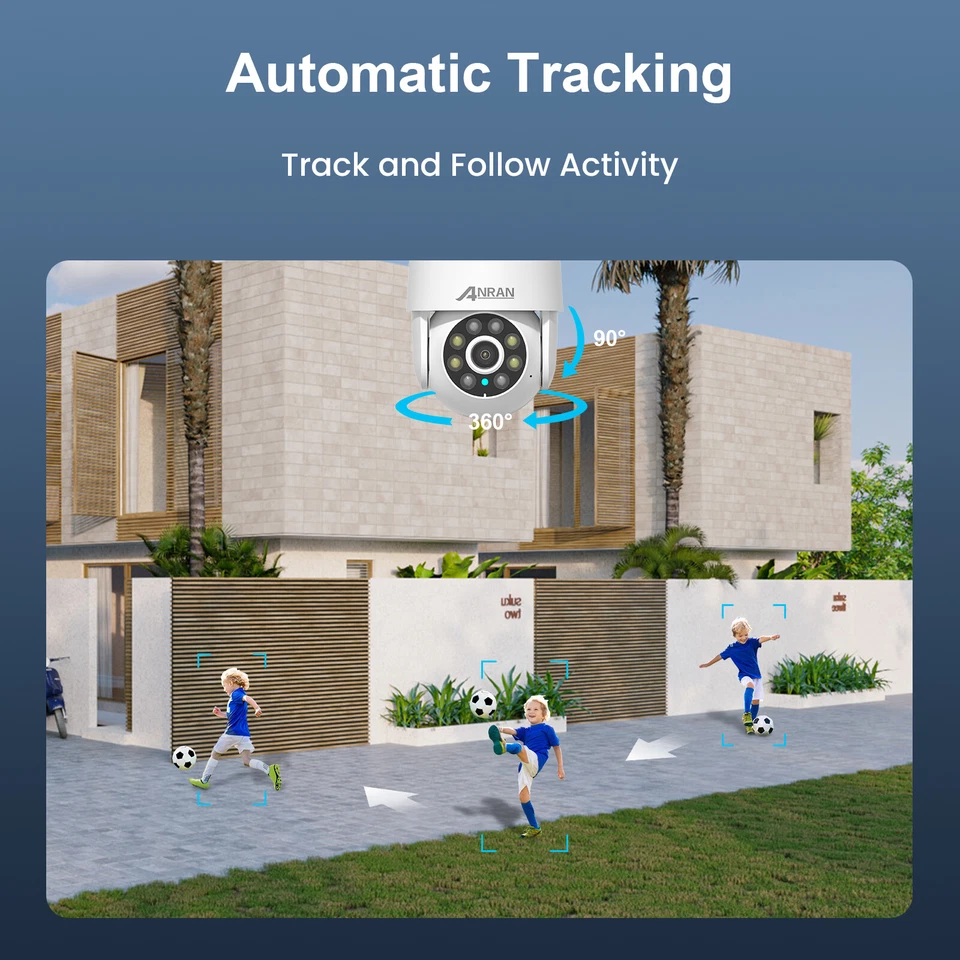 ANRAN Wireless Home Security Camera System 5MP Pan/Tilt 2 Way Audio Outdoor WiFi - Image 4 of 4