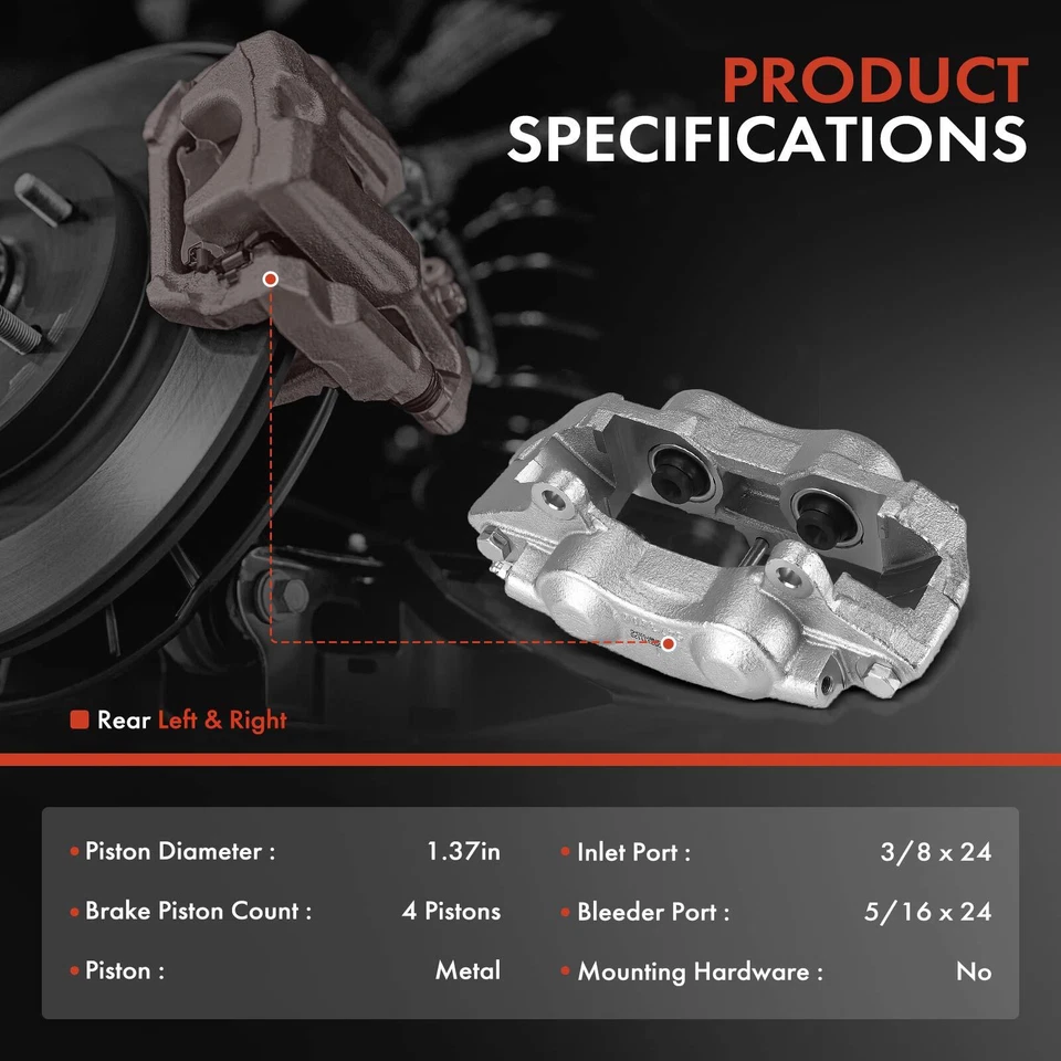Pair Rear Brake Caliper with Aluminum Pistons for Chevrolet Corvette 1965-1982 - Image 2 of 4