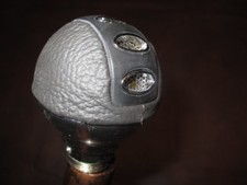 MW.A129: VINTAGE BLACK w/ SILVER OVAL KNOB ON ASH WOOD SHAFT WALKING STICK CANE