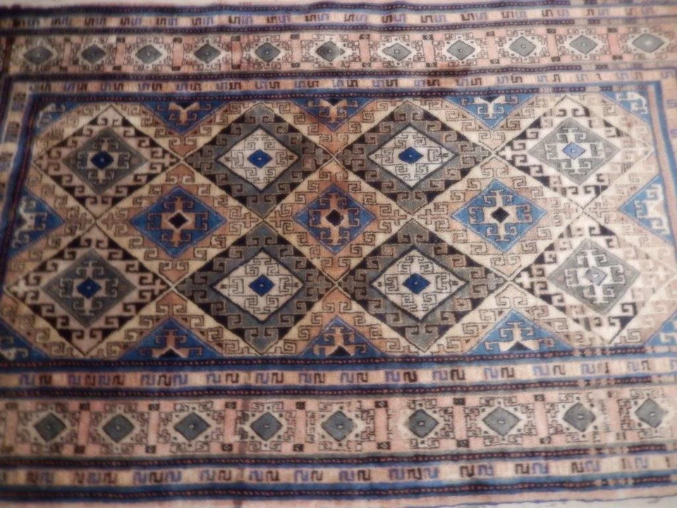4x8' Tan Brown Semi Antique Russian Kazak Runner 73213 - Image 4 of 4