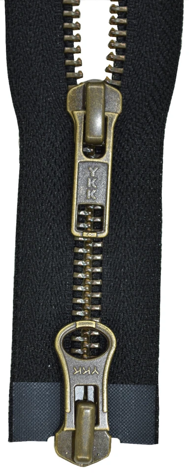 YKK zipper from 20-200 cm 5 mm metal black burnished 2 way divisible