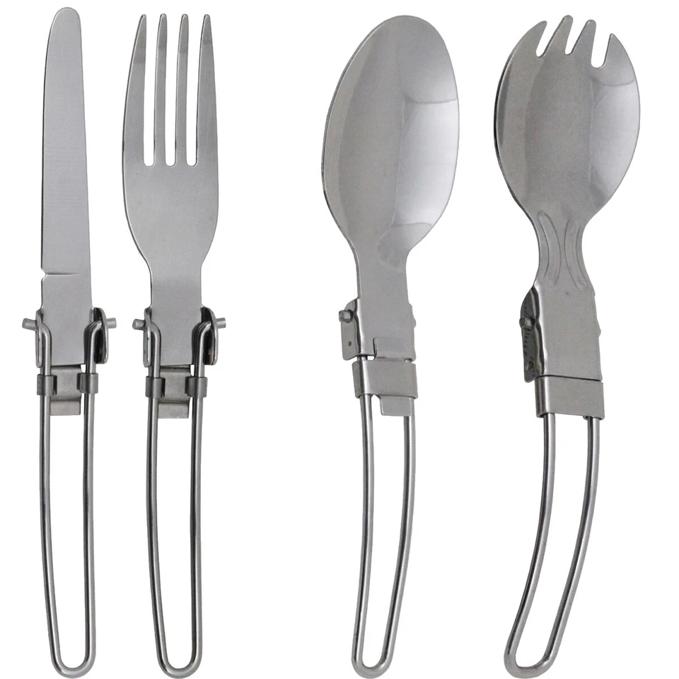 Fox Outdoor Besteck klappbar Edelstahl Messer Gabel Löffel Göffel Camping Armee - Bild 1 von 2