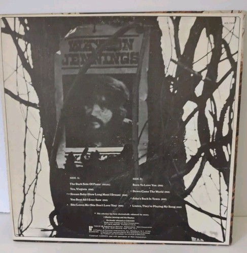 Waylon Jennings The Dark Side of Fame ACL-7019 Stereo Vinyl LP 1976 VG+ - Picture 2 of 9