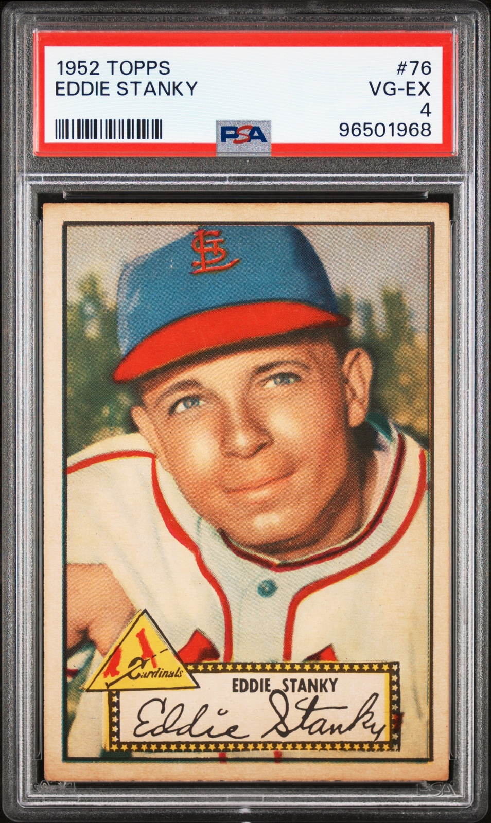 1952 TOPPS #76 EDDIE STANKY PSA 4