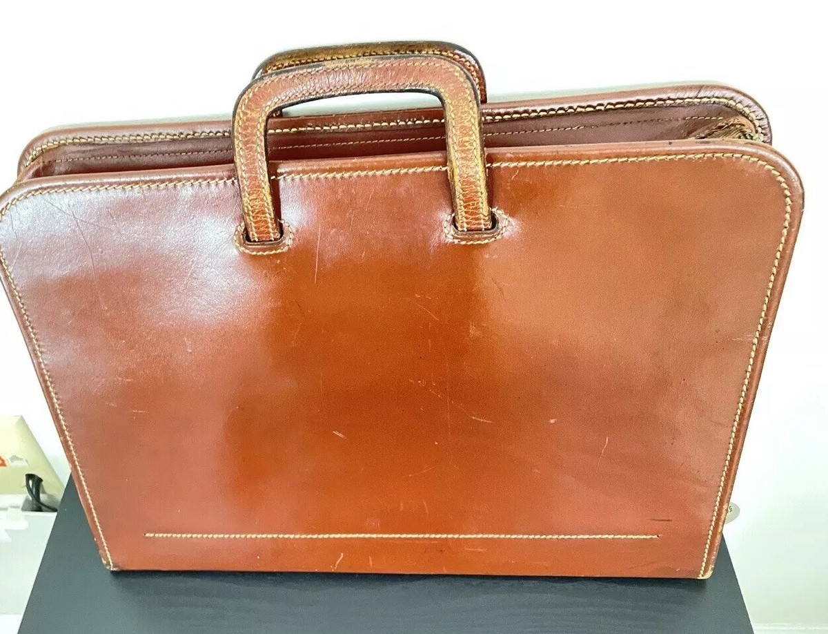 Vintage The Atlas Company Boston Top Grain Leather Men’s Brief Case
