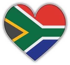 South Africa Heart Flag Car Bumper Sticker Decal