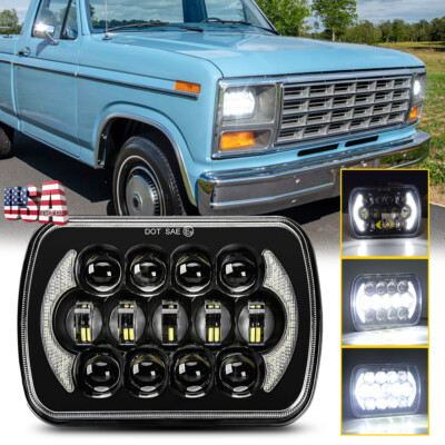 5x7'' 7x6 LED Headlight Hi/Lo DRL fit for Ford Bronco F650 F750 F-100 E-150 F-150