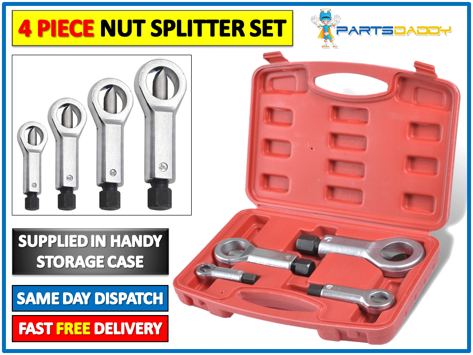 4PC Nut Splitter Set Broken Damaged Stuck Remover Puller Corroded split