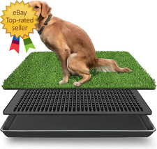 Dog Grass Pad with Tray Indoor Outdoor Pet Training Grass with Tray Washable Pee