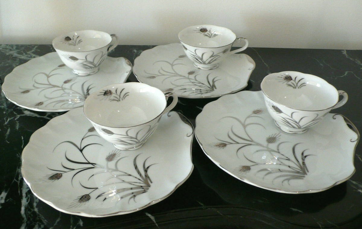 Lefton China 陶器 ヴィンテージ 天使 レフトン 社製 2体セット Lefton China Hand Painted Shell Shaped Sandwich Plate and Tea Cup