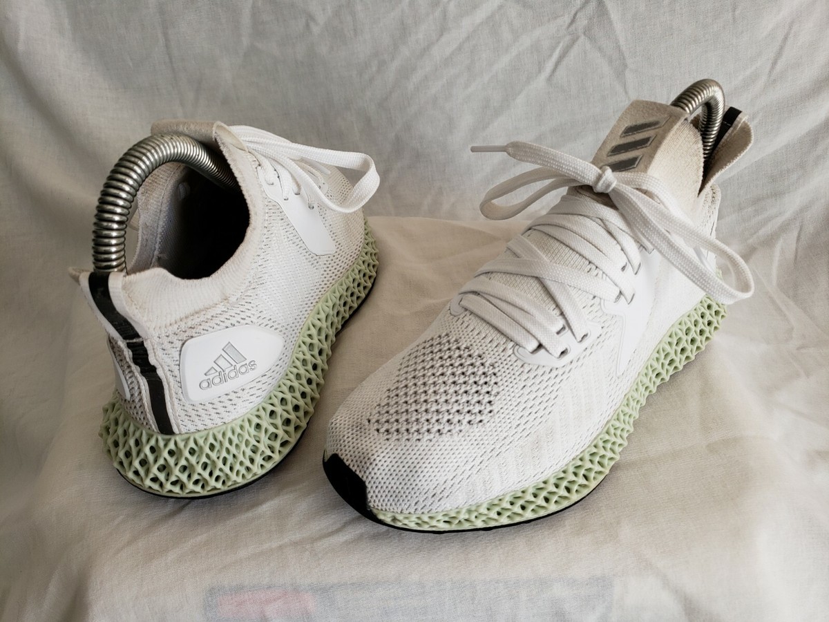 Adidas AlphaEdge 4D Reflective White/Green 3d Printed Bottom Sz