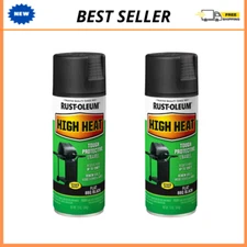 24 Oz Rustoleum High Heat Bbq Grill Stove Engine & Metal Black Flat Spray Paint